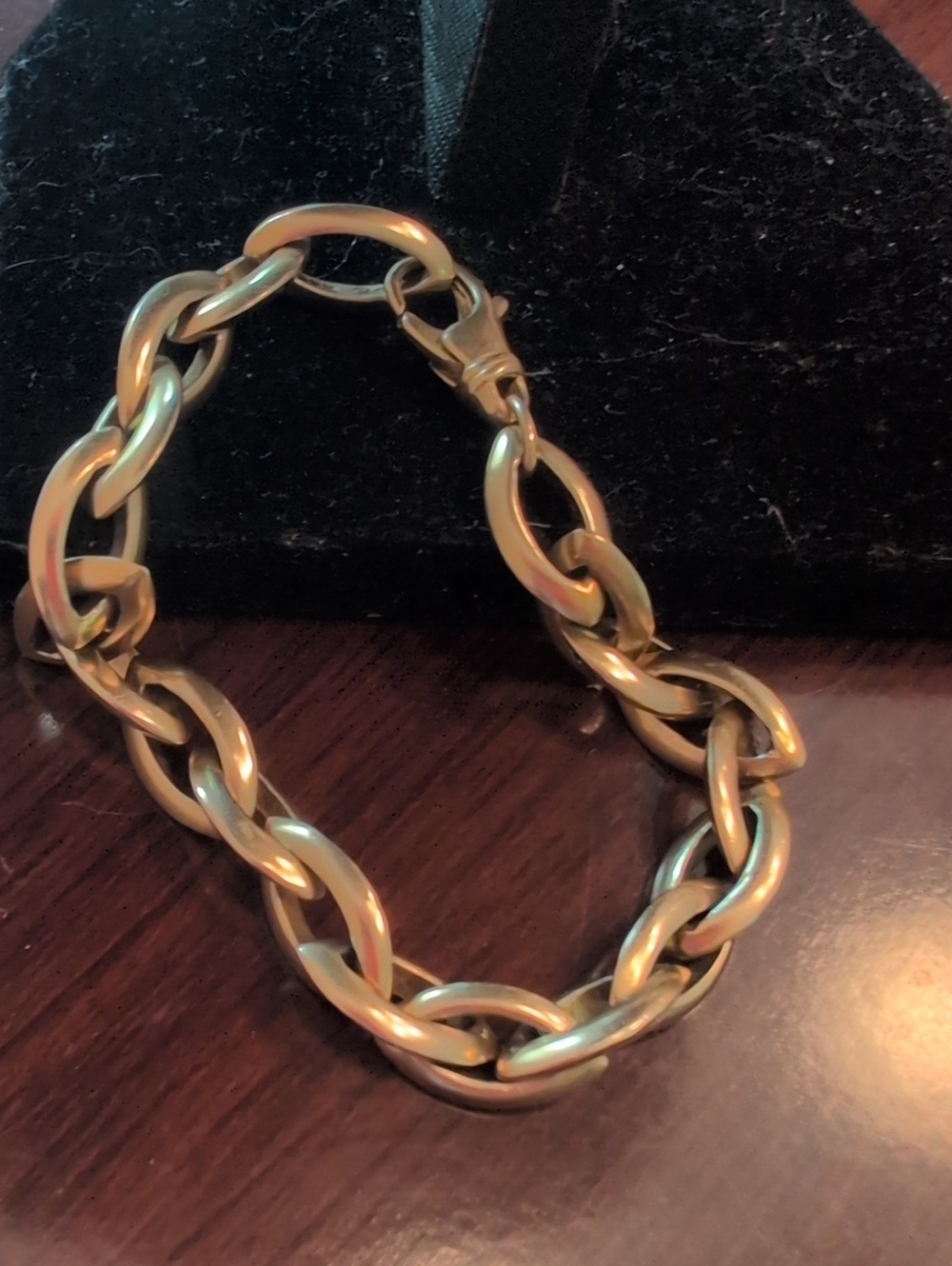 Gold Tone 925 Italy Chunky Link Bracelet - Women Jewelry